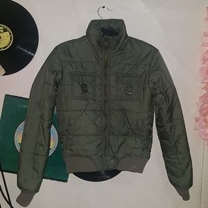 Warm Olive Puffer Jacket